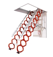 Échelle de grenier télescopique manuelle en aluminium, escabeau escamotable pour plafond, gain de place pour villa, duplex, mezzanine intérieure