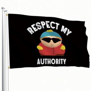 โรงงานขายส่งธงคุณภาพดี โพลีเอสเตอร์ 100D สีสันสดใส รุ่น Respect My Authority พร้อมป้ายโฆษณา - Product Image 2