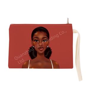 Cute Girl Imprimé Portable Coin Key Storage Card Bag Sac de <span class=keywords><strong>maquillage</strong></span> pour femmes africaines - Product Image 6