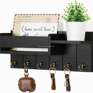 Portachiavi da Parete <span class=keywords><strong>in</strong></span> <span class=keywords><strong>Legno</strong></span> Vintage con Ganci e Organizzatore per Gioielli, per Soggiorno e Bagno - Product Image 1