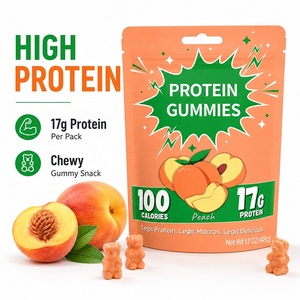 Bonbons gélifiés protéinés à la pastèque, marque privée OEM, collation fitness, 17g de protéines par sachet, protéines à mâcher portables <span class=keywords><strong>pour</strong></span> les déplacements - Product Image 4