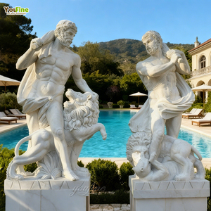 YOUFINE Escultura de Personaje de Mitología Personalizada de Tamaño Real para Exteriores, <span class=keywords><strong>Estatua</strong></span> de Mármol de Hércules - Product Image 1