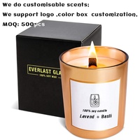Coffret de bougies parfumées en boîte métallique de 8 oz, bougies en cire de soja parfumées, étiquette privée, coffret cadeau de bougies parfumées