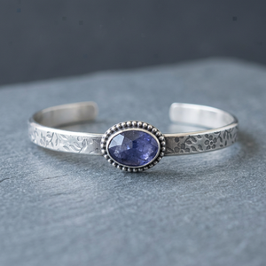 925 Solid Sterling Silver Handmade Bezel Set Natural Purple <b>Amethyst</b> Statement Bangle <b>Bracelet</b> for Women Wedding Jewelry - Product Image 3