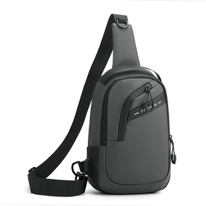 Men's Crossbody Bag Lightweight Waterproof USB Charging Multi-functional Sports Backpack Gray Black Dark Blue Military Green - Product Image 5