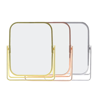 Miroir de maquillage rectangulaire de bureau, rotatif à 360 degrés, pliable et portable, pour chambre à coucher, salle de bain, dressing