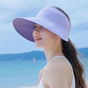 Sombreros de verano para mujer, sombrero para el sol de doble cara, gorra con visera de ala grande anti-UV para verano, gorras con visera para deportes al aire libre - Product Image 2