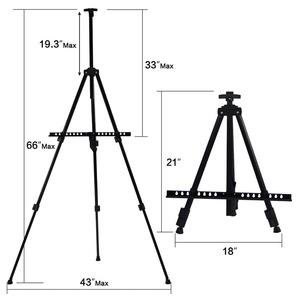 ขาตั้งวาดรูปเบิร์ธา แบบเหล็กสามขา ปรับระดับได้ พกพาสะดวก สำหรับวาดภาพสีน้ำมันและสเก็ตช์ - Product Image 4