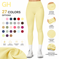 Leggings de yoga GH personnalisés à taille haute avec cordon de serrage, effet push-up, brossés, séchage rapide, respirants, pour la course et le fitness