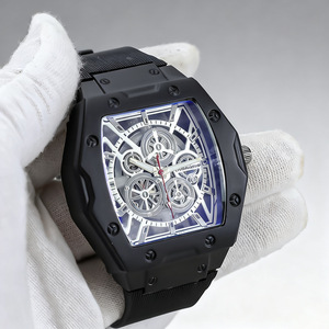 เทรนด์แฟชั่นใหม่ นาฬิกาข้อมือผู้ชายสไตล์นักรบสีดำ ระบบควอตซ์ กระจกธรรมดา ตัวเรือนอะคริลิก สายซิลิโคน หน้าปัดแบบเข็ม - Product Image 2