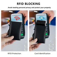 Boîte à cartes pop-up en fibre de carbone avec protection RFID pour cartes bancaires et de crédit