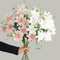 BF-LY03 Großhandel Realistische Doppelschichtige Rosa Lilienblütenköpfe für Hochzeit, Schule, Weihnachten, Heim und Veranstaltungen