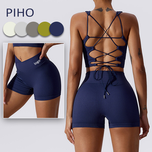 Shorts de yoga sans couture pour <span class=keywords><strong>femme</strong></span>, taille haute, effet push-up, pour le sport et l'entraînement, tenue de sport d'extérieur - Product Image 1