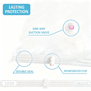 Sac de compression sous vide pour vêtements en coton, résistant à l'humidité et aux moisissures, pour déménagement et emballage de réception - Product Image 3
