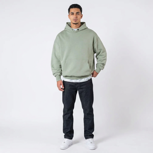 Couper et coudre le sweat à capuche pour hommes personnalisé bouffée impression logo surdimensionné Streetwear vintage sweats à capuche 400gsm polaire sweats à capuche pour hommes - Product Image 1