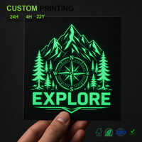 Autocollant personnalisé phosphorescent pour le camping en plein air, bouteille d'eau, gobelet, ordinateur portable, voiture, vinyle réfléchissant, imperméable, vente en gros