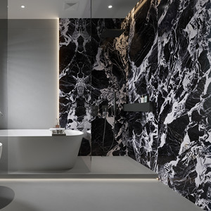 Hiện Đại Mộc mạc màu đen đá cẩm thạch cái nhìn sứ slab gạch tráng men Matte kết thúc vuông cho nội thất phòng tắm vitrified gạch đánh bóng - Product Image 5