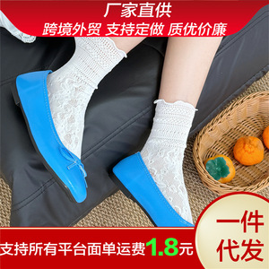 White Slouch <b>Lace</b> Mid Calf <b>Socks</b> For Women Sweat Absorbent Solid Color Polyester Fiber Youth Fashion <b>Socks</b> - Product Image 5