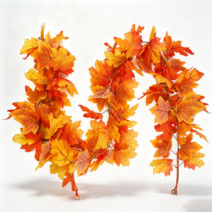 Here Artificial Autumn Maple <b>Leaf</b> Vines 6ft Indoor Outdoor <b>Decor</b> <b>Wall</b> Hanging Party Decoration - Product Image 1