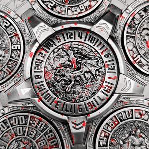 Contador de dados metálico vintage con efecto de salpicaduras de sangre, 7 en 1, con brújula giratoria para accesorios de juegos de mesa Dungeons and Dragons - Product Image 3