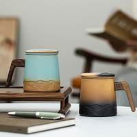 Mug à thé en céramique jetable au design classique avec motif personnalisé et boîte cadeau pour un usage domestique