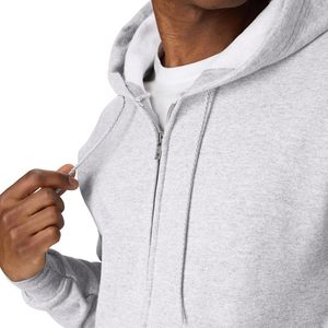 Wholesale Men Full-zip Hoodie Fleece Eco-friendly Zipper Hooded Sweatshirt Regular Sleeve OEM supply - Product Image 4