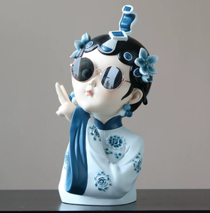 Escultura de Resina Pintada a Mano de Niña de la Ópera de Pekín, Estilo Chino, Tendencia Nacional, Arte, Regalo, Decoración para el Hogar - Product Image 3