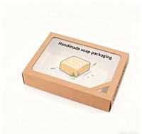 Boîte cadeau en papier kraft avec logo personnalisé, boîte d'emballage pour savon artisanal imprimée, boîte en papier écologique avec couvercle et fond, avec fenêtre