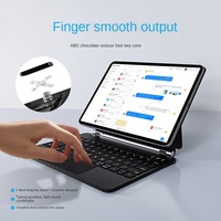 Casing Keyboard Ajaib Magnetik Baru dengan Trackpad Multi-Touch untuk iPad Pro 11/10.9/12.9/13 inci, Nirkabel BT, Backlit, USB-C, Desain Ramping