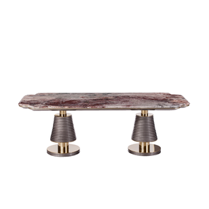 Ensemble de salle à manger antique en bois avec 8 chaises, design italien <span class=keywords><strong>Picasso</strong></span>, en pierre rose Quatre Saisons, couleur bleue - Product Image 1