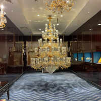 Lustre de plafond LED luxueux en or, grand lustre en cristal suspendu, luminaire pour longue escalier
