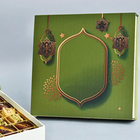 Grüne Geschenk box Leere individuell bedruckte Baklava-Gebäck verpackung Schokoladen-Dessert boxen