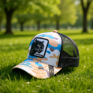 Cappello Trucker Bornie a 6 Pannelli in Tessuto a Rete Traspirante Unisex per Adulti Primavera Estate Casual con Ricamo sul Pannello Frontale - Product Image 2