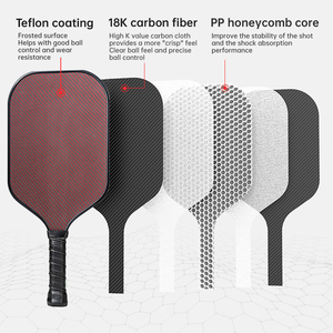 Pagaie de Pickleball sans bords tissée en Kev approuvée par Usapa en fibre de carbone T700 personnalisée - Product Image 5