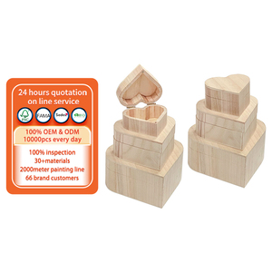 China Wholesale Natural Unfinished Wooden Heart Box Are Used To Make Wooden Packing Box By Hand