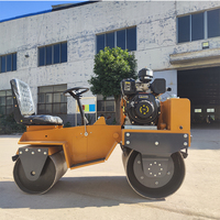 Compacteur vibrant autoporté à double tambour de 850 kg pour engins de construction, 1 tonne, petit compresseur hydraulique à deux roues en acier
