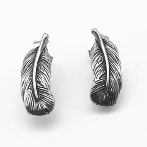 Yunnique – boucles d'oreilles en plumes en acier inoxydable 316 pour hommes et femmes, bijoux de style japonais et coréen - Product Image 1