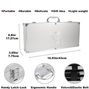 Ensemble d'accessoires pour barbecue en acier inoxydable avec boîte en aluminium, outils pour barbecue, ustensiles pour la cuisson en plein air et le camping - Product Image 4