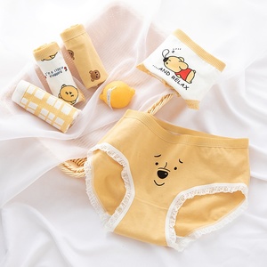 Sous-vêtements en dentelle <span class=keywords><strong>ours</strong></span> mignon pour filles, <span class=keywords><strong>culotte</strong></span> en coton à entrejambe taille moyenne, mignon, dessin animé, pour étudiants, - Product Image 2