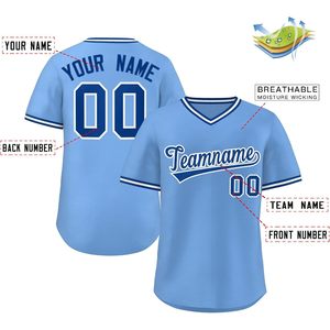 Maillot de baseball personnalisé à col en V, nom et numéro personnalisés, chemise athlétique unisexe anti-humidité pour hommes, femmes et jeunes - Product Image 2