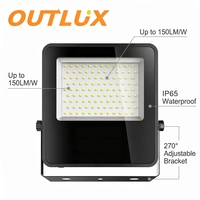 Reflector LED para Exteriores de Aluminio con Control Remoto a Prueba de Agua IP65, 10W-300W, Ajustable, de Alta Luminosidad