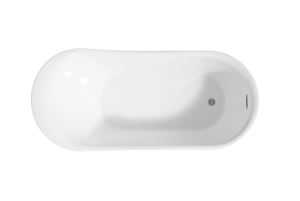 Baignoire autoportante ovale extra-large en acrylique blanc, certifiée CUPC, écologique, élégante, avec plusieurs options de couleurs, 67 pouces - Product Image 5