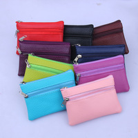 Promotions Petits Portefeuilles Porte-Monnaie en Cuir PU Sacs à Argent Porte-Monnaie Colorés avec Fermeture Éclair Poche Avant pour Femmes, Dames, Filles