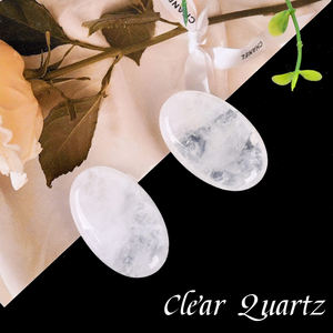 クリスタルマッサージストーン天然クリスタル彫刻ローズ石英楕円形パーム石 - Product Image 4