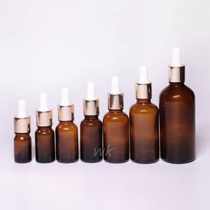 Botella de aceite esencial de 30ml y 50ml, botella de vidrio esmerilado de 1oz con tapa cuentagotas de oro rosa, botella con cuentagotas de goma - Product Image 6