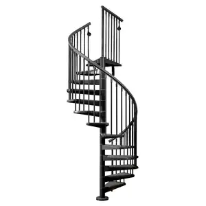 Escalera de espiral de Metal para interior, escalera de arco exterior galvanizada en caliente, personalizada, moderna, de alta calidad