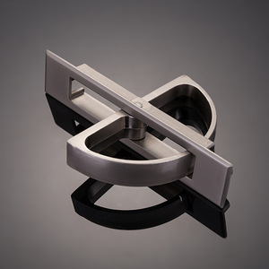 Aluminum Alloy Geometric Rotary <b>Handle</b> Silver Minimalist Design For Drawer Cabinet Doors Durable <b>Furniture</b> <b>Handle</b> And <b>Knob</b> - Product Image 1