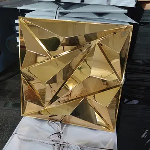 2022 heiß verkaufte 3D-PVC-Wandaufkleber Ziegel Tapete nach Hause Null Formaldehyd Dekoration 3D-Wandplatte Diamant Gold