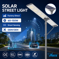 Lampu Jalan Tenaga Surya Luar Ruangan All-in-One 60W hingga 150W IP66 Daya Tahan 4 hingga 5 Malam Untuk Desa Dan Daerah Terpencil Tanpa Jaringan Listrik