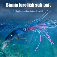 HENGJIA Grosir Umpan Pancing Jig Rok Gurita Air Asin 10cm 16.6g dengan Kait Treble untuk Ikan Tuna